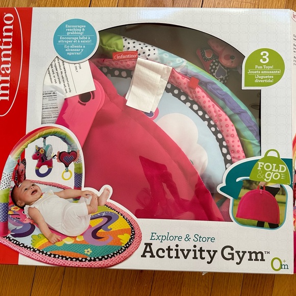 Infantino Explore & Store 3in1 Activity Gym 'Unicorn Design 'Portable Foldable - Picture 8 of 9